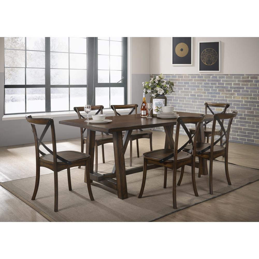 Kaelyn Dark Oak Rectangular Dining Table with Trestle Base
