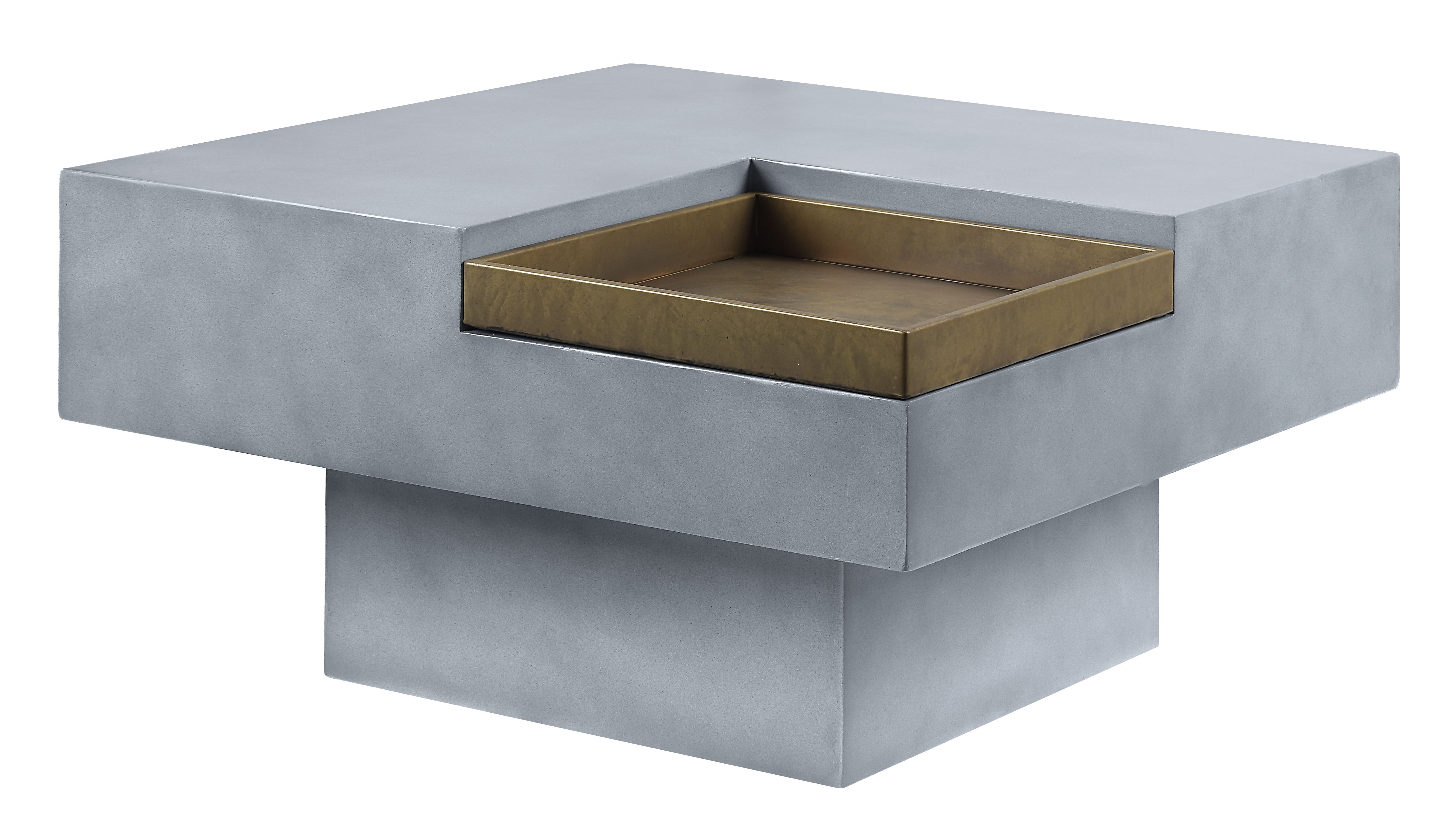 Kailano 32" Weathered Gray Fiber Cement Square Coffee Table