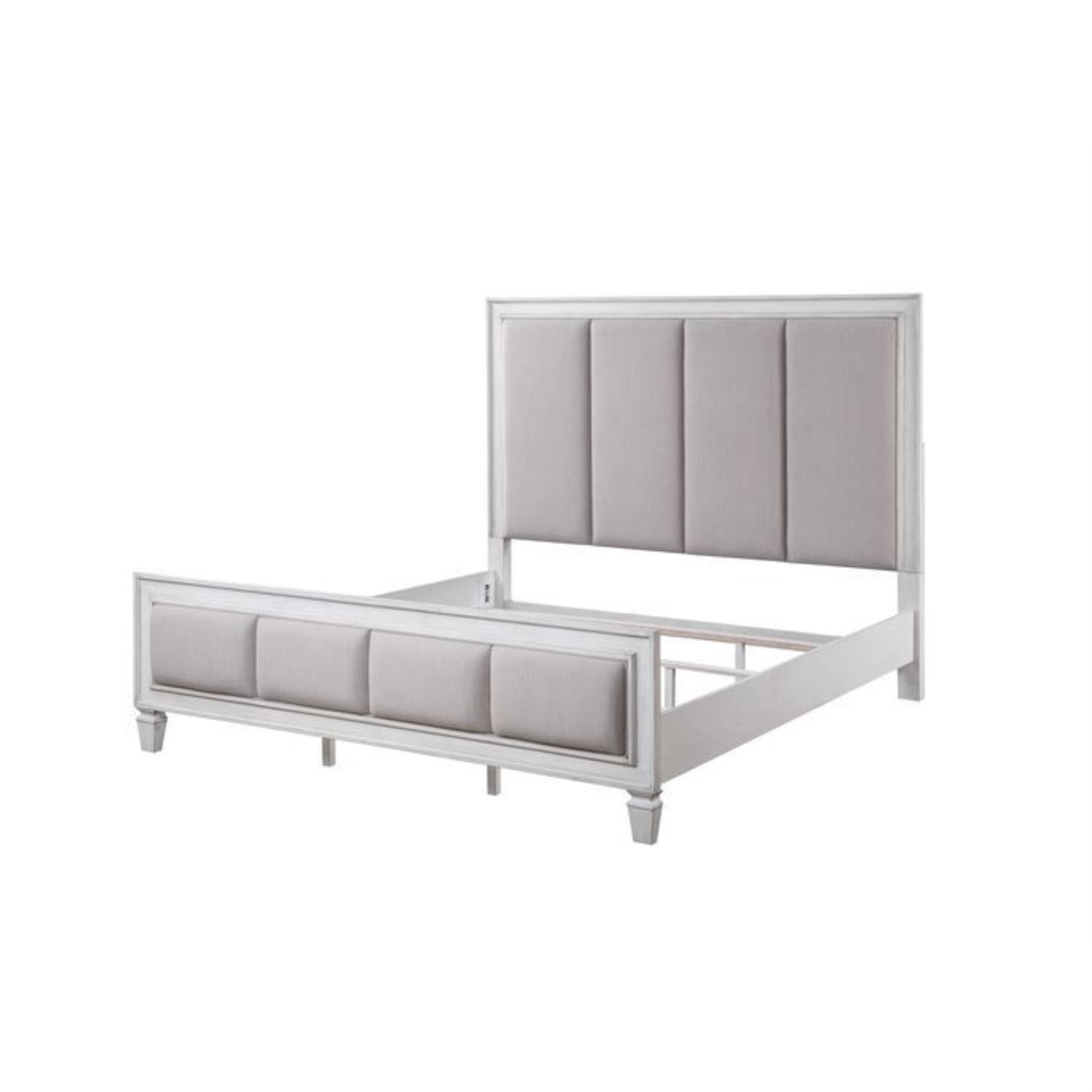 Katia Queen Bed with Gray Linen Upholstered Headboard