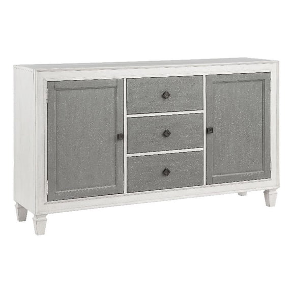 ACME Katia Transitional Wooden Server in Gray and Weathered White