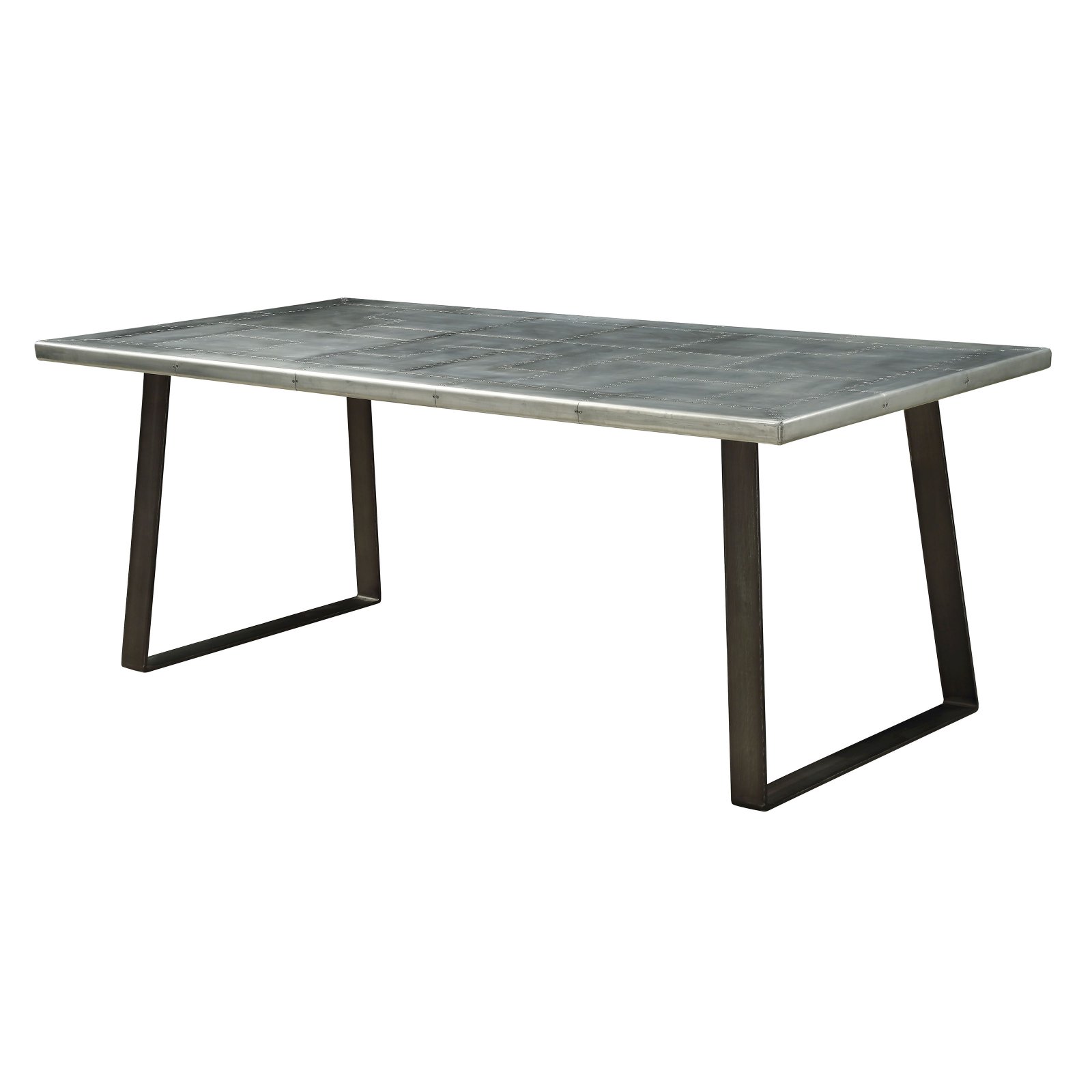 Acme Kaylia Rectangular Dining Table In Aluminum And Gunmetal 