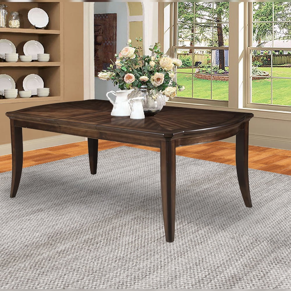 Dark Walnut Extendable Rectangular Dining Table