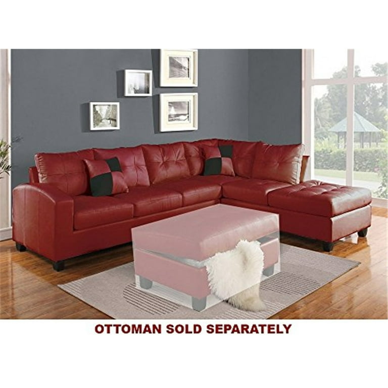 Acme kiva reversible sectional cheap sofa white bonded leather