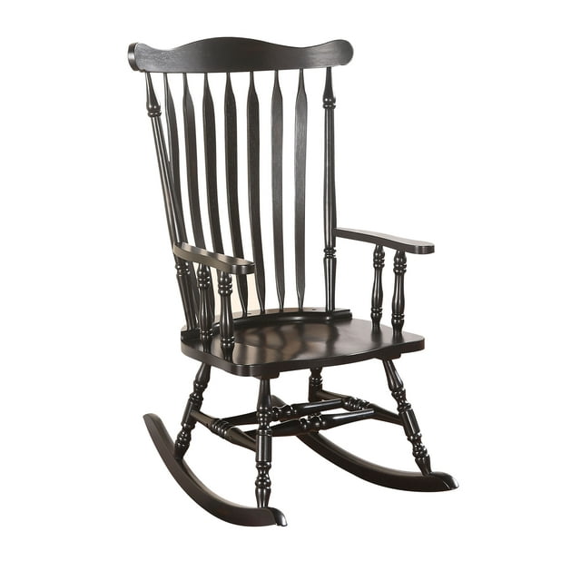 ACME Kloris Rocking Chair, Black-Color:Black,Quantity:1,Style:Traditional/Rustic