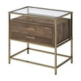 thumbnail image 1 of ACME Knave Rectangular Accent Table in Walnut and Champagne, 1 of 6