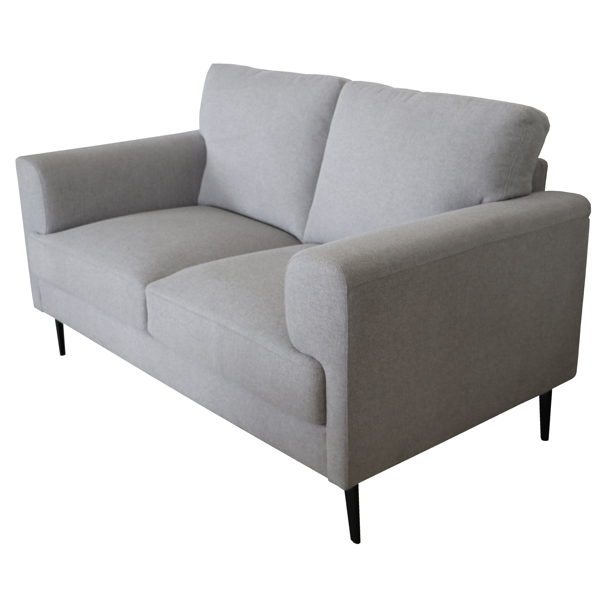 Kyrene Light Gray Linen Loveseat with Track Arms