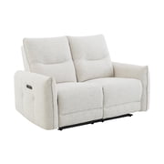 ACME Lalisa Power Motion Loveseat w/USB Port in Cream Chenille