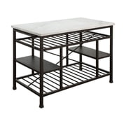 ACME Lanzo Kitchen Island in Marble and Gunmetal