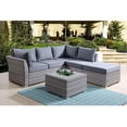 thumbnail image 1 of ACME Laurance Patio Sectional Sofa & Cocktail Table, Gray Fabric & Gray Finish, 1 of 10