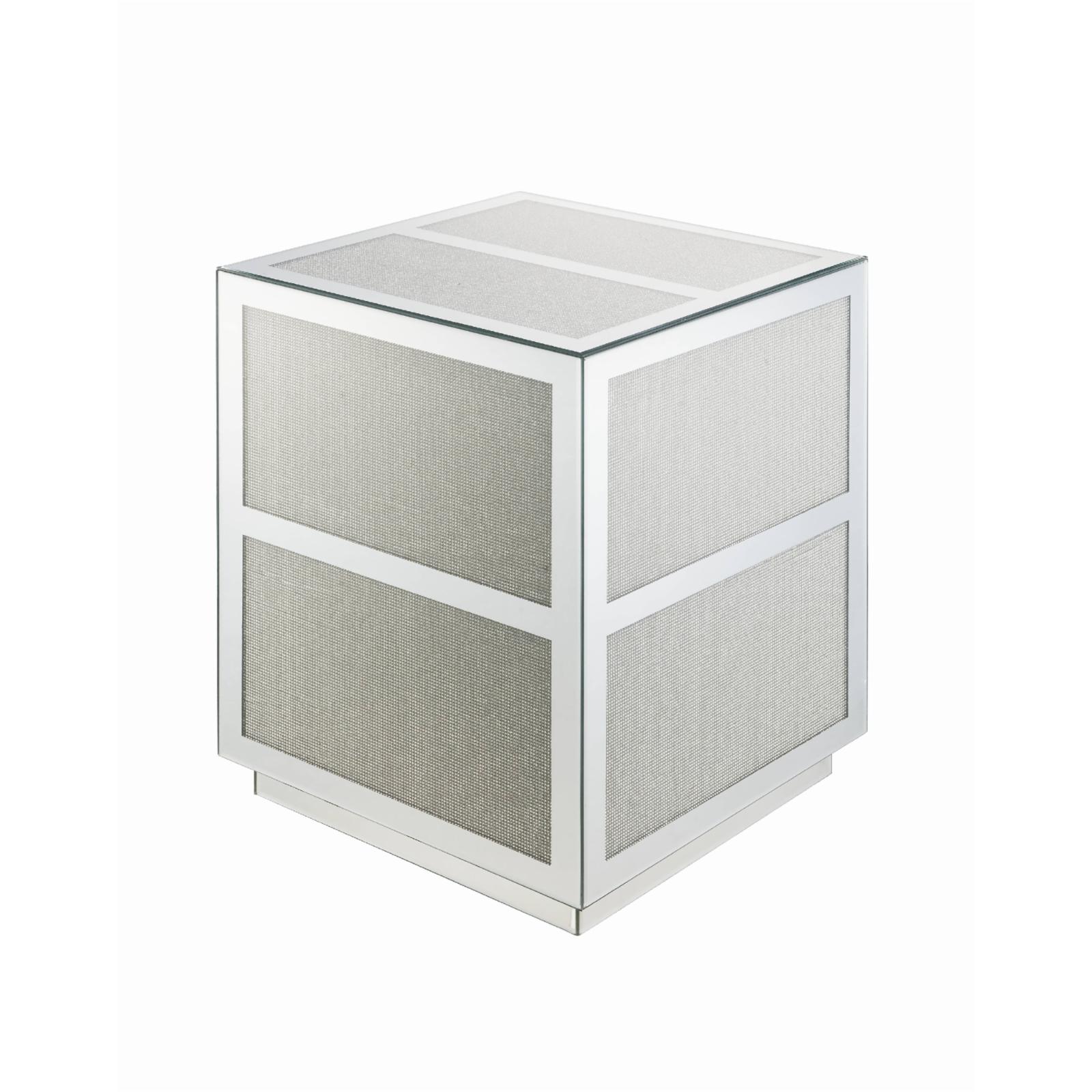ACME Lavina End Table in Mirrored and Faux Diamonds - image 1 of 4