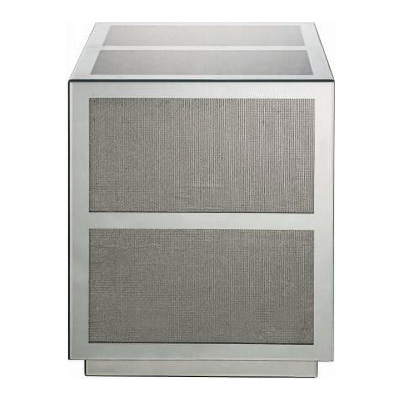18" Mirrored Glass and Faux Diamond End Table