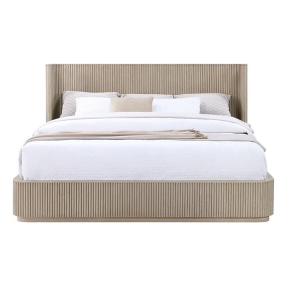 ACME Leanna EK Bed in Light Oak