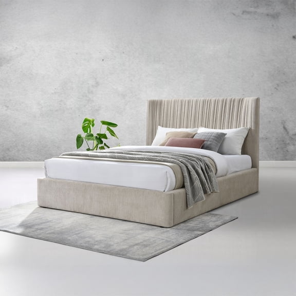 ACME Loren Queen Bed in Beige Linen