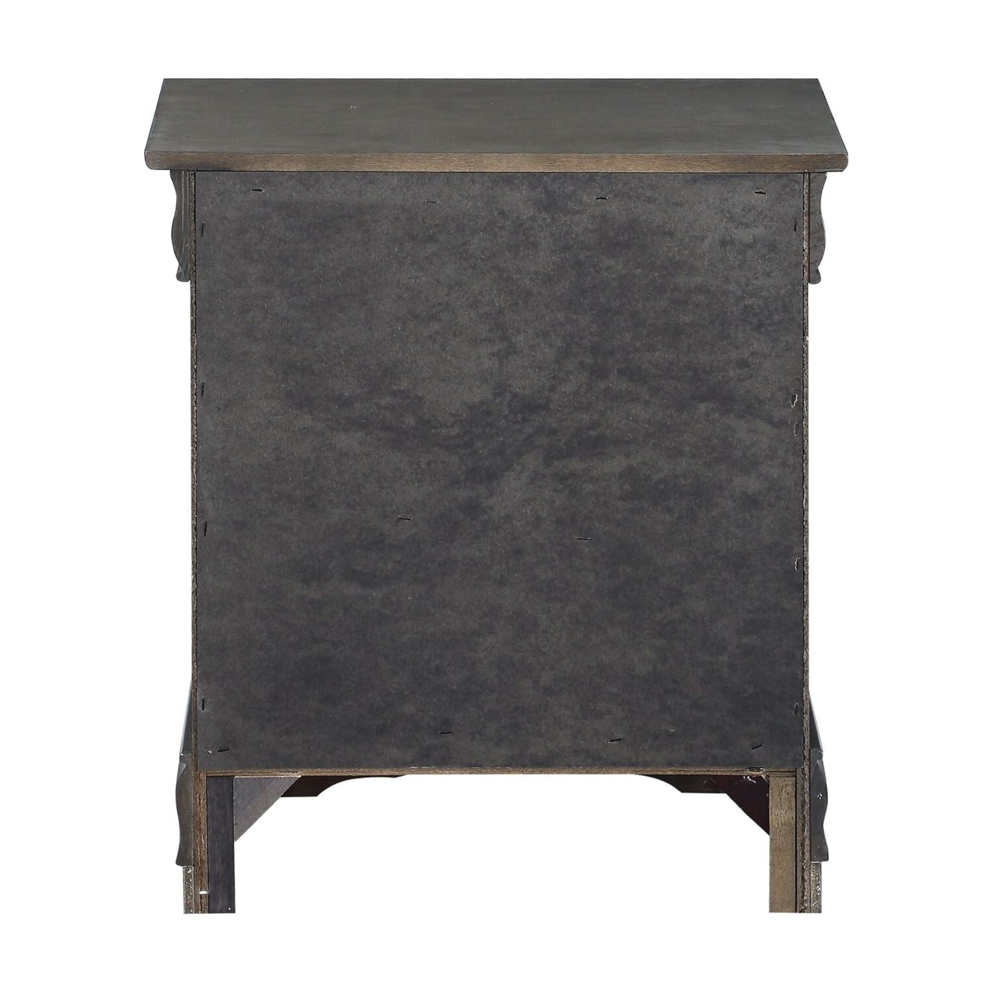 Louis Philippe Dark Gray Engineered Wood Nightstand with Nickel Hardware
