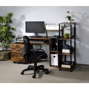 ACME Lyphre Computer Desk in Weathered Oak and Black