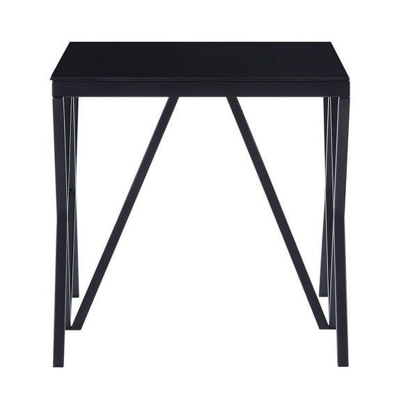 Acme Furniture Magenta End Table, Black & Glass