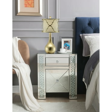 ACME Maisha 2 Drawer Mirrored Nightstand