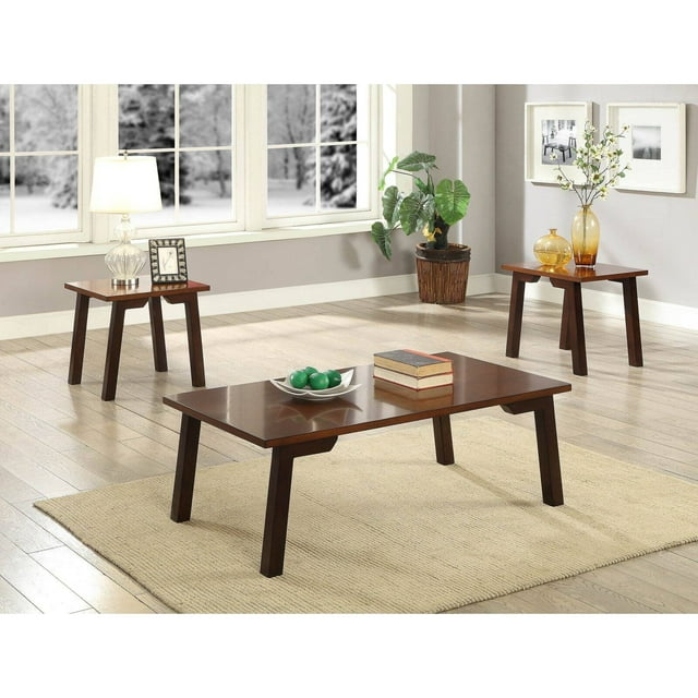 ACME Manju 3 Piece Pack Coffee End Table Set, Walnut