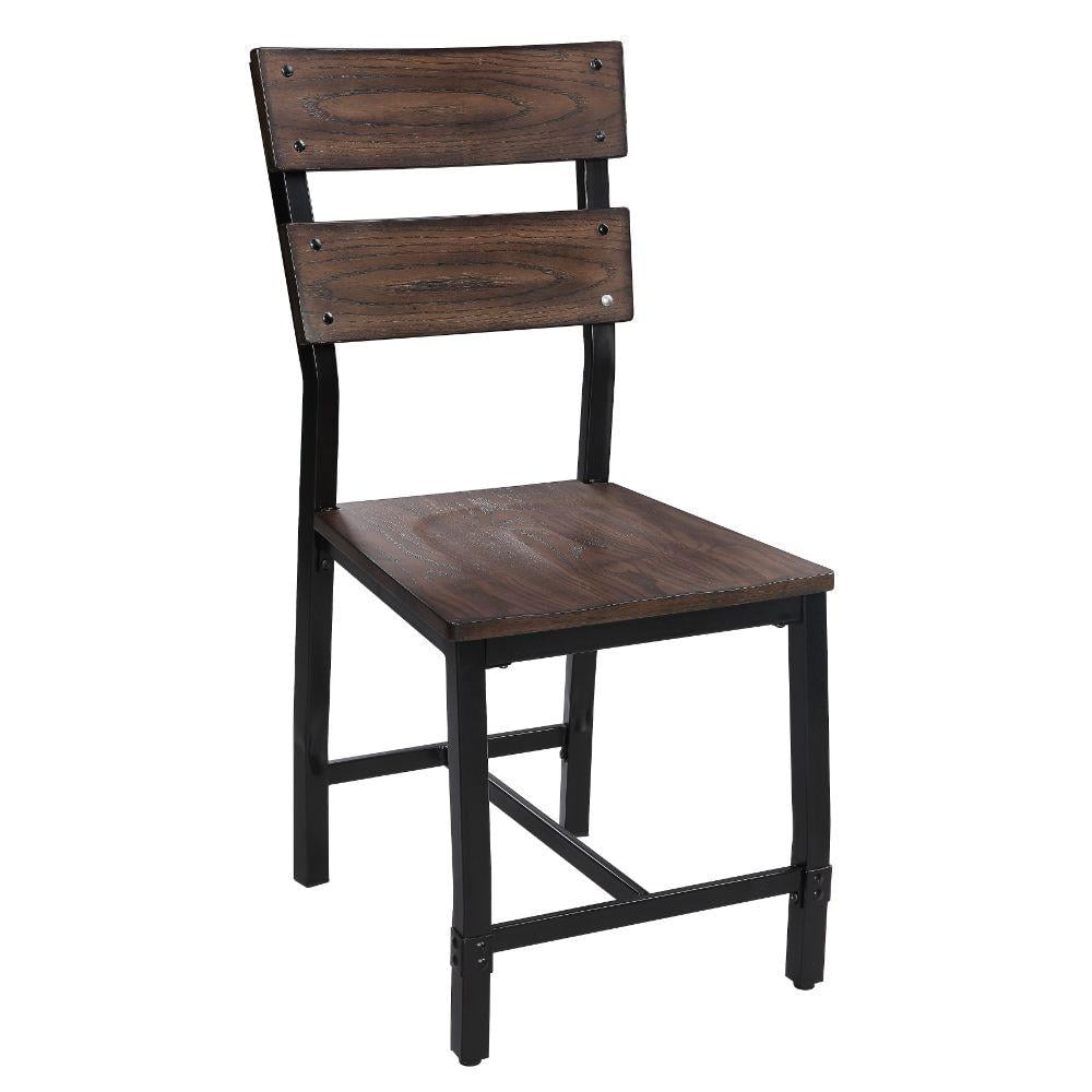 Mariatu High Back Ladderback Black Wood and Metal Side Chair