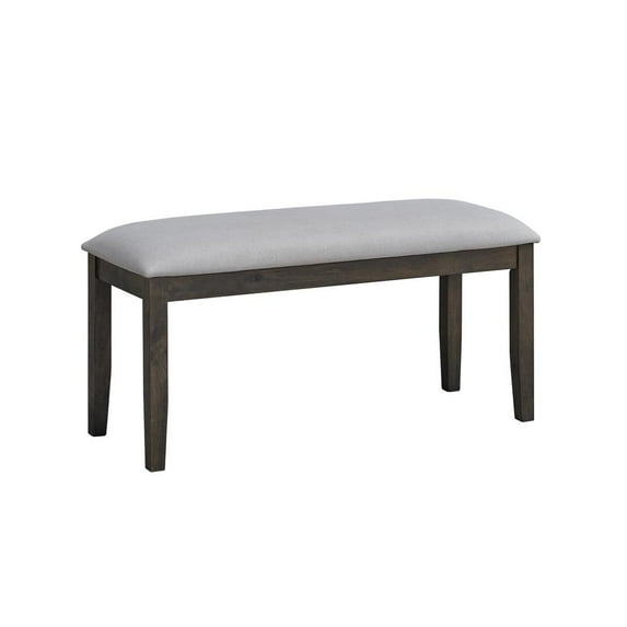 ACME Marit Transitional Wood and Fabric Dining Bench in Gray
