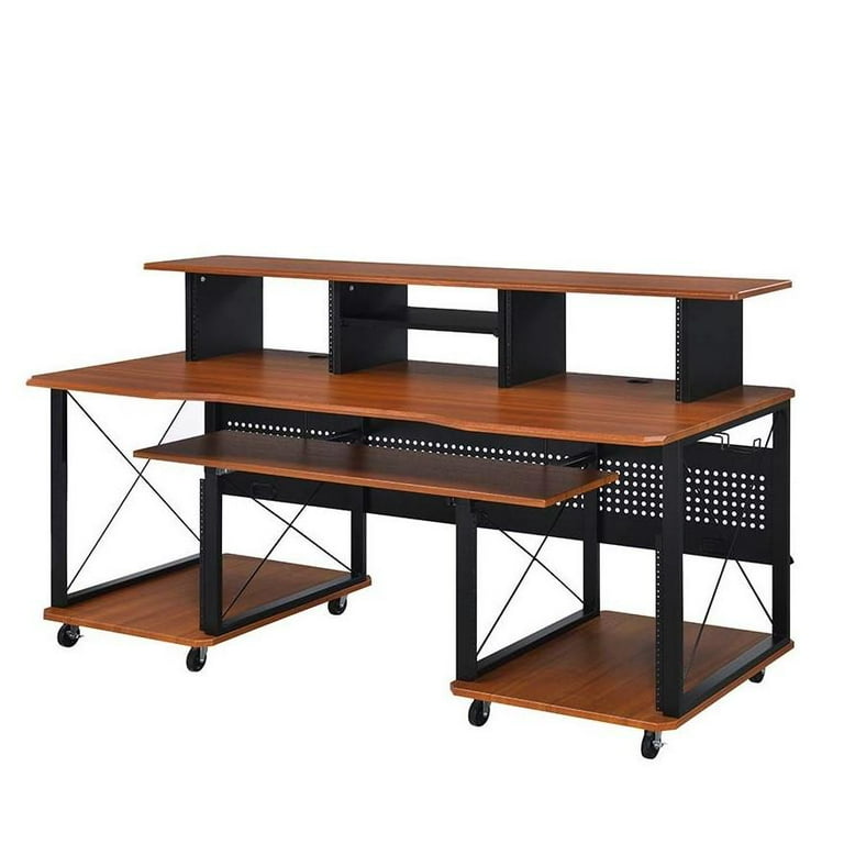 アクメACME Furniture TABLE / BLACK Acme Furniture Eleazar 40 in. Curve Black Oak Metal Music
