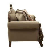 ACME Mehadi Rolled Arm Chair with 2 Pillows in Walnut