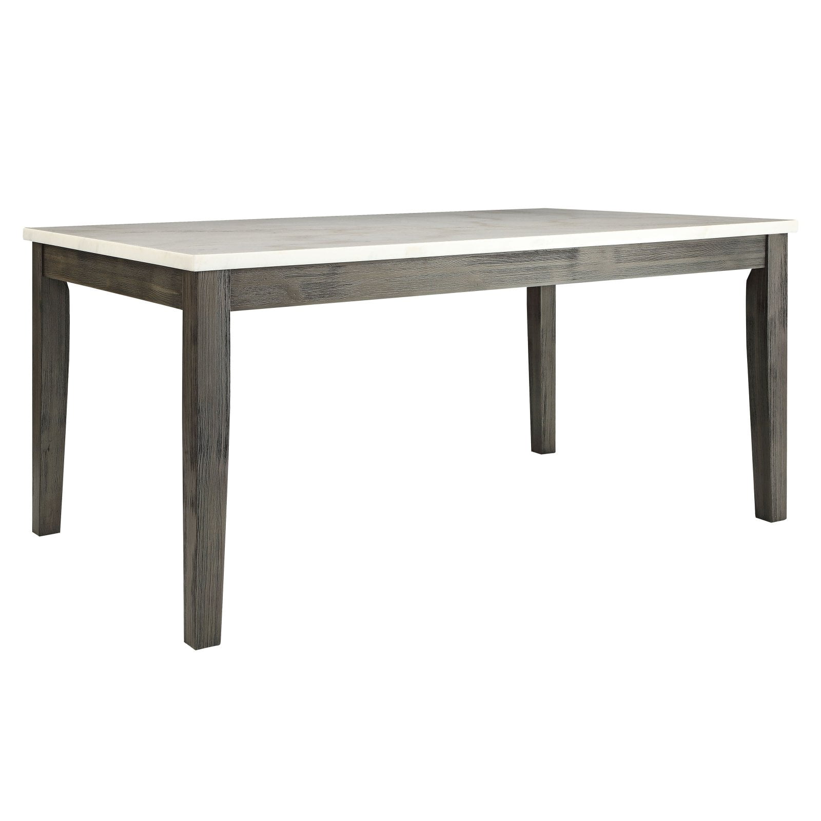 64" Gray Oak and White Marble Rectangular Dining Table