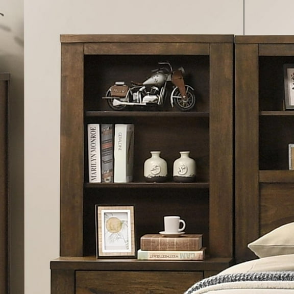 ACME Merrilee II Contemporary Solid Wood Side Pier with 2 Shelves in Oak