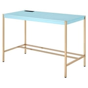 ACME Midriaks Writing Desk with USB Port in Baby Blue and Gold