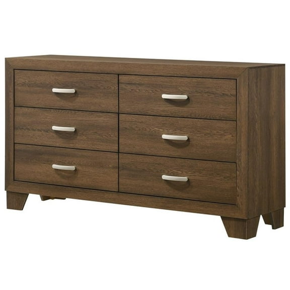 ACME Miquell Composite Wood 6-Drawer Bedroom Dresser in Oak