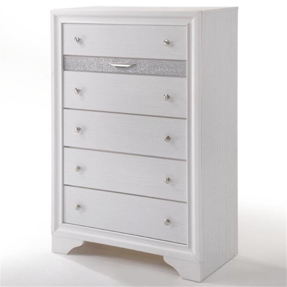 ACME Naima Wood 6-Drawers Bedroom Chest in White