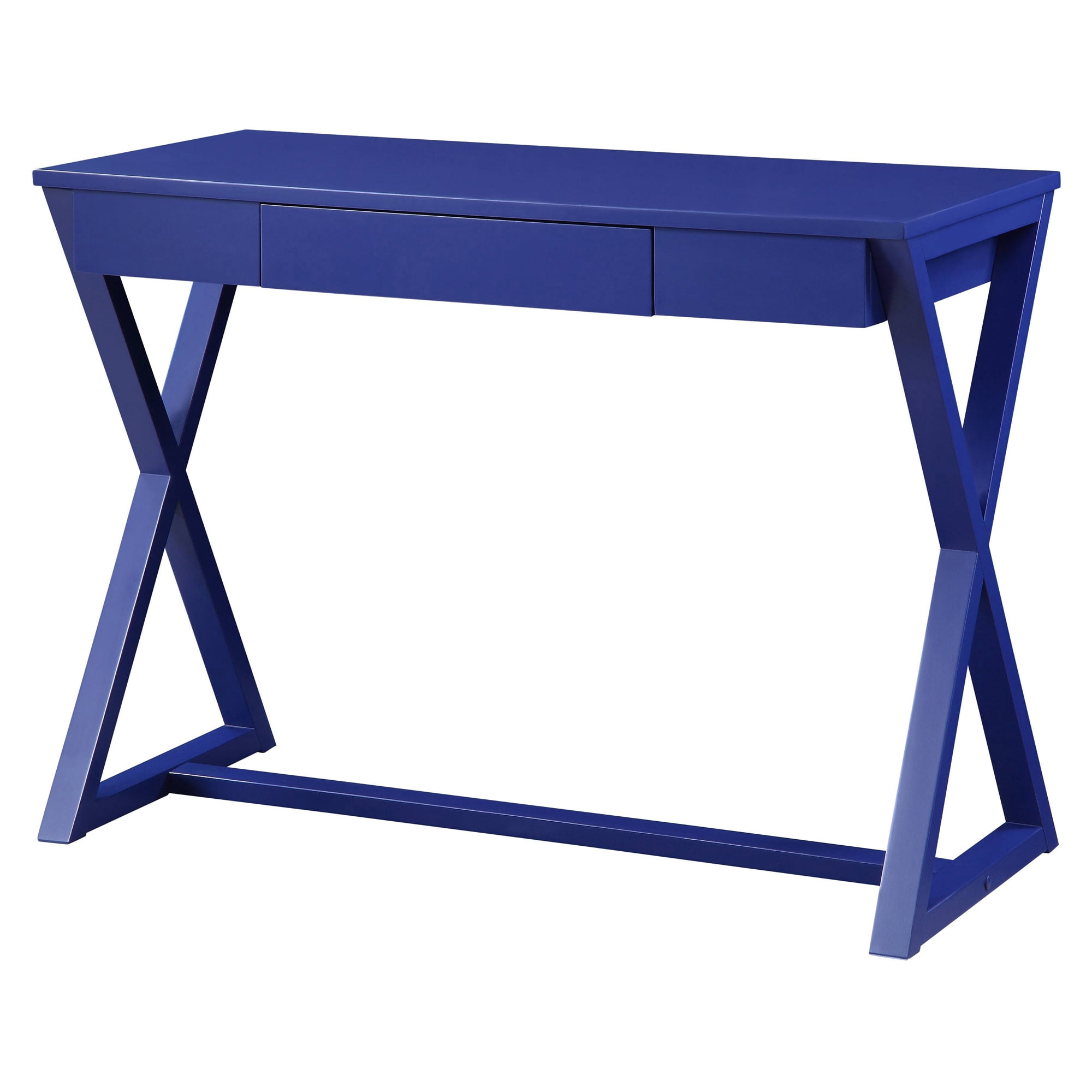 Modern Transitional Black Poplar Writing Desk with USB and Drawer
