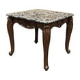 thumbnail image 1 of ACME Nayla Marble Rectangular End Table with Floral Legs in Cherry, 1 of 4
