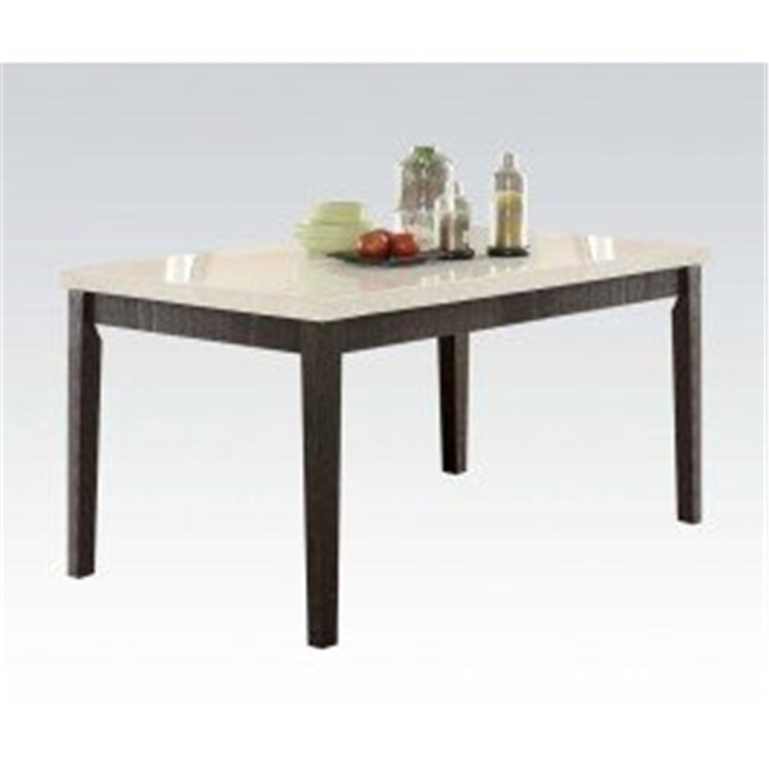 Salvage Dark Oak & White Marble Casual Dining Table