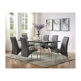 thumbnail image 1 of ACME Noland Dining Table, Gray High Gloss & Clear Glass, 1 of 5