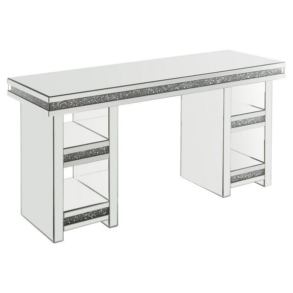 ACME Noralie Writing Desk in Clear and Mirrored