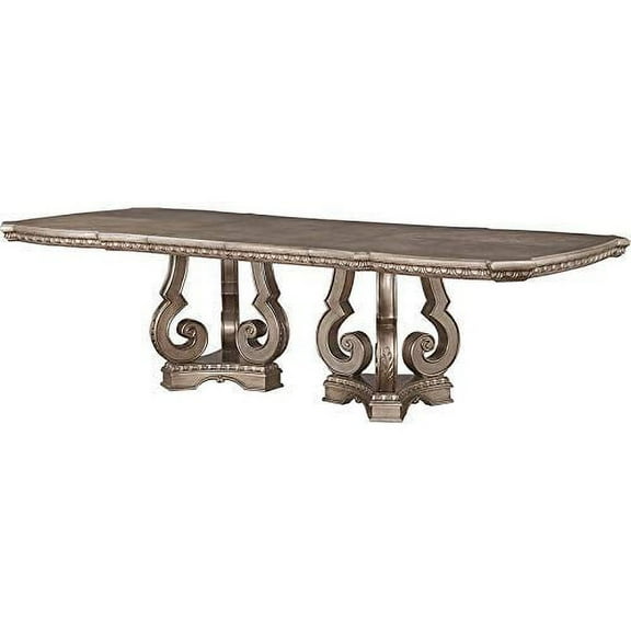 ACME Northville Formal Rectangular Dining Table in Antique Champagne