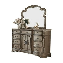 ACME Northville Wooden 9 Drawer Dresser in Antique Silver