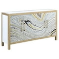 thumbnail image 1 of ACME Olisa Rectangular Console Table in Stone Grain, White and Gold, 1 of 5