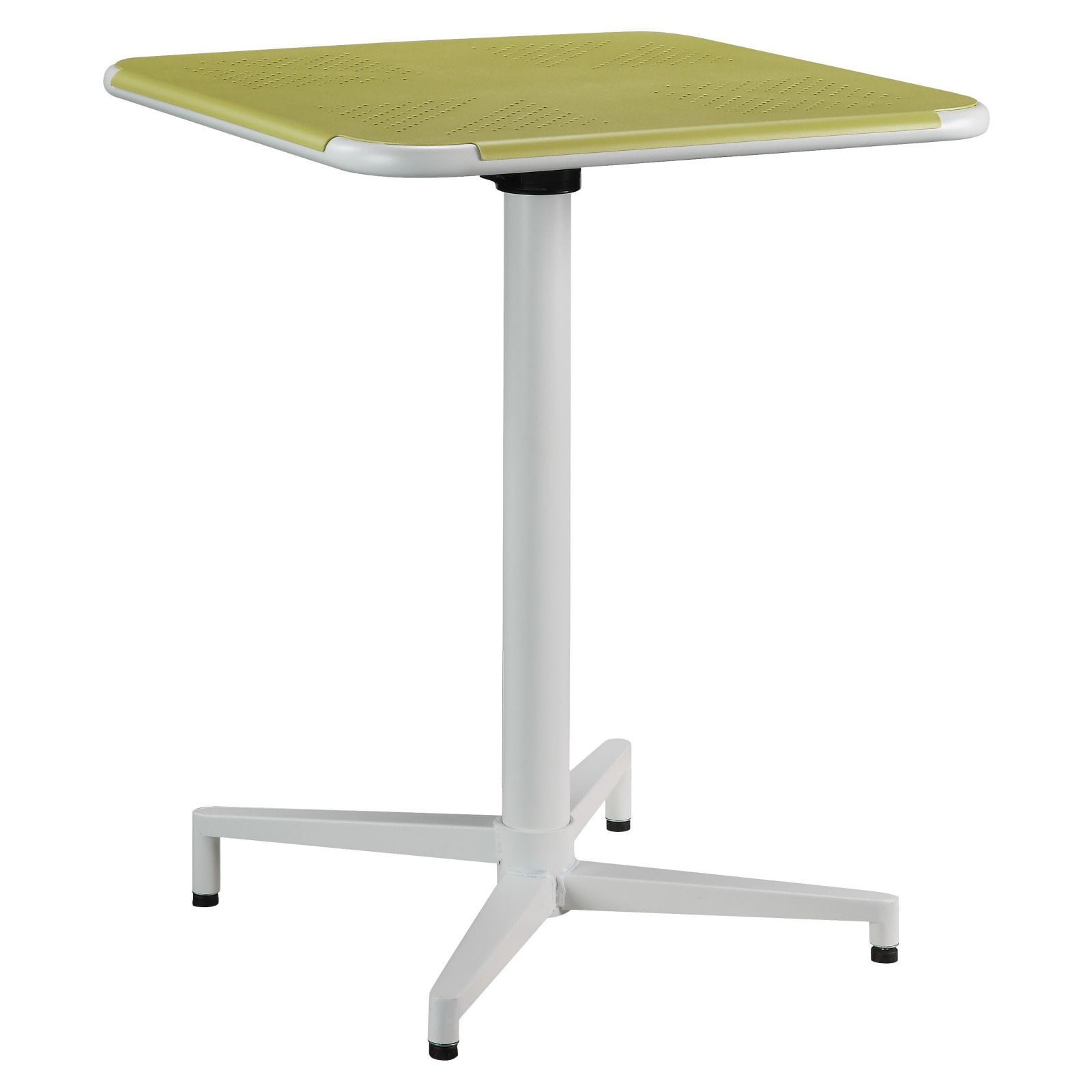 ACME Olson Square Metal Top Folding Table in Yellow and White