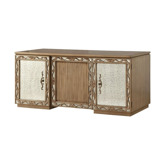 ACME Orianne Executive Desk, Antique Gold-Color:Antique Gold,Quantity:1,Style:Traditional