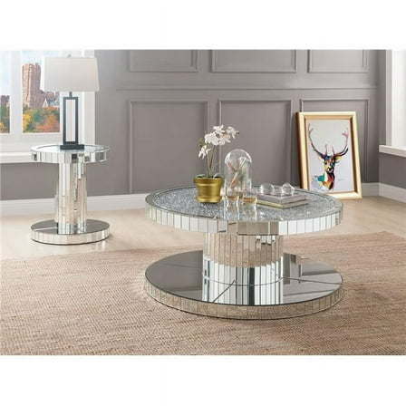 Ornat - Coffee Table Mirrored & Faux Stones