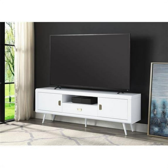 ACME Pagan TV Stand in White High Gloss Finish