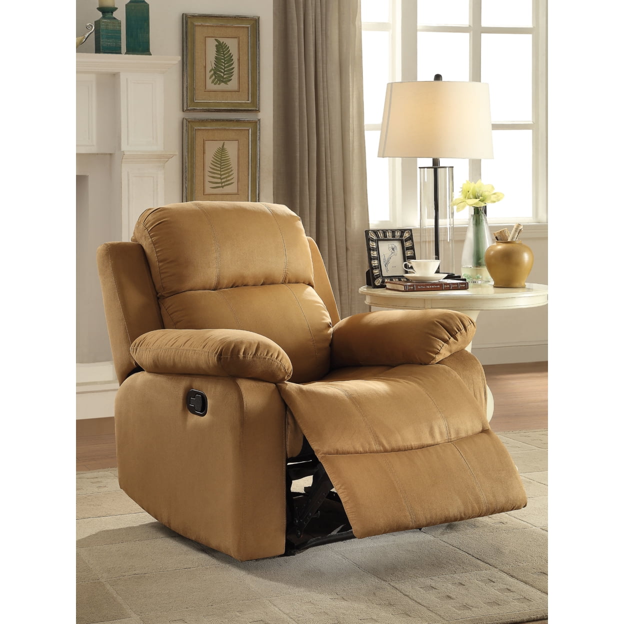 Parklon Brown Microfiber Recliner with Pillow Top Arms