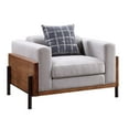 thumbnail image 1 of ACME Pelton Fabric Loose Back Chair with 1 Pillow in Walnut, 1 of 4