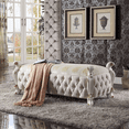 thumbnail image 1 of ACME Picardy Bench, Fabric & Antique Pearl, 1 of 4
