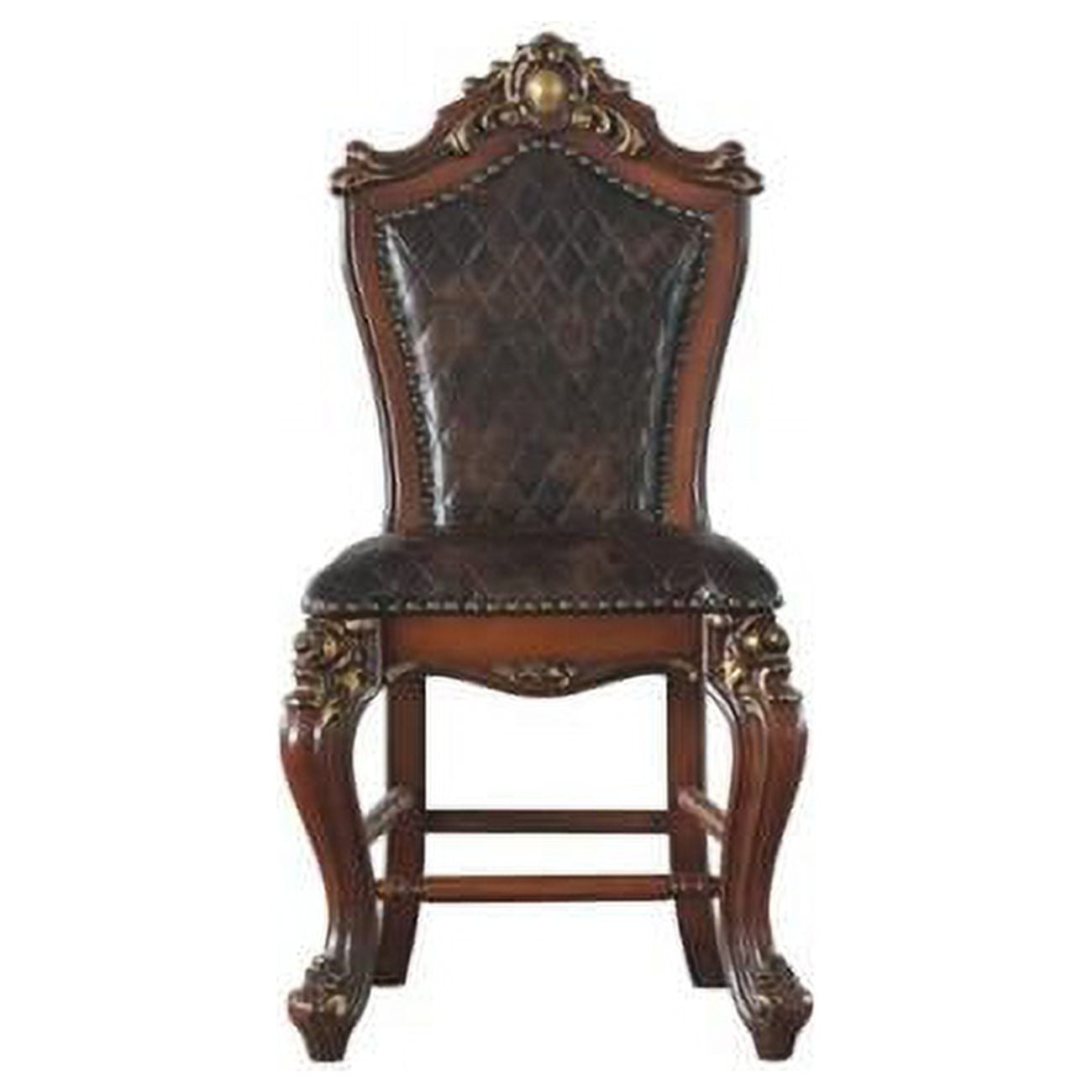 Picardy Cherry Oak Faux Leather Counter Height Chair Set