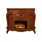 ACME Picardy Electric Wood Fireplace with Scrolled Legs in Honey Oak