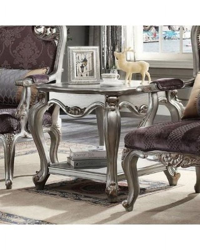 Picardy Antique Platinum Square Wood End Table