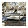 thumbnail image 1 of ACME Picardy Square Wooden Coffee Table with Bottom Shelf in Antique Pearl, 1 of 3